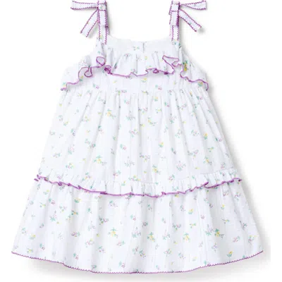 Janie And Jack Babies'  Floral Ruffle Dress In White