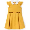 Janie And Jack Flutter Sleeve Ponte Dress In Yellow