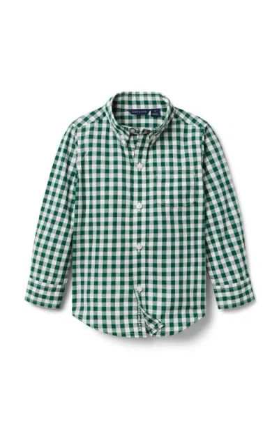 Janie And Jack Babies'  Gingham Flannel Shirt In Green