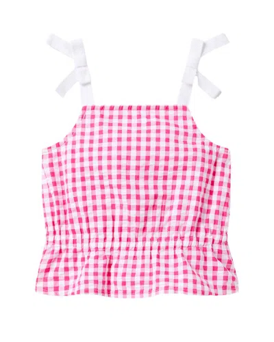 Janie And Jack Gingham Peplum Top In Multi