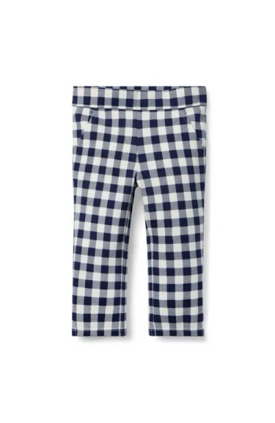Janie And Jack Kids'  Gingham Ponte Pant In Blue