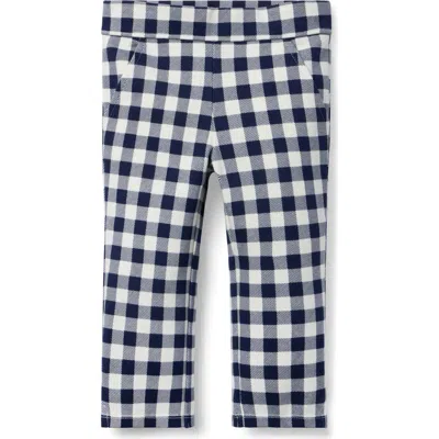 Janie And Jack Babies'  Gingham Ponte Pant In Blue