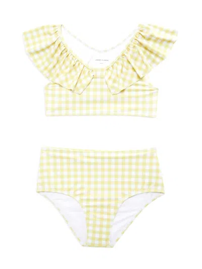 Janie And Jack Kids' Girl's 2-piece Gingham Bikini Set In Yellow