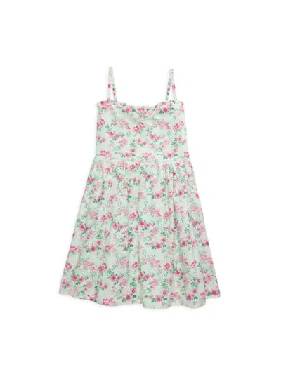 Janie And Jack Kids' Girl's Floral Eyelet Dress In Pink