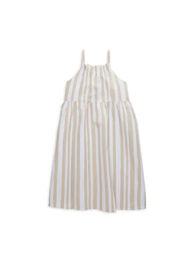 Janie And Jack Kids' Girl's Striped Dress In Gold