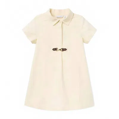 Janie And Jack Kids' Girl's The Corduroy Bridle Bit Dress In Ivory In White