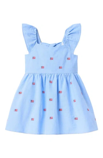 Janie And Jack Babies'  Girls Americana Shiffley Dress In Blue