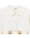 Janie And Jack Girls' Baby Dog Ruffle Collar Cardigan - Baby In White