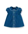 Janie And Jack Girls' Baby Textured Stripe Collar Dress - Baby In Blue