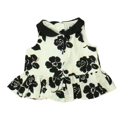 Pre-owned Janie And Jack Kids' Girls Black White Blouse