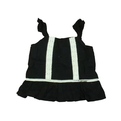 Pre-owned Janie And Jack Kids' Girls Black White Blouse