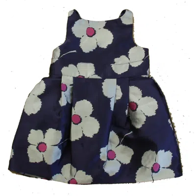 Pre-owned Janie And Jack Kids' Girls Blue Floral Dress