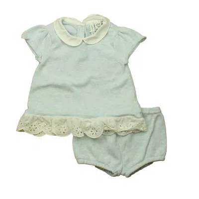 Pre-owned Janie And Jack Kids' Girls Blue White Apparel Sets