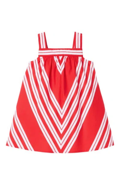 Janie And Jack Babies'  Girls Bold Stripe Dress In Red
