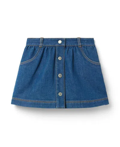 Janie And Jack Girls' Denim Button Skirt - Baby, Little Kid, Big Kid In Blue