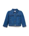 Janie And Jack Girls' Denim Puff Sleeve Jacket In Medium Wash - Baby, Little Kid, Big Kid In Blue