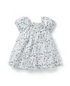 Janie And Jack Girls' Ditsy Floral Puff Sleeve Dress - Baby In White