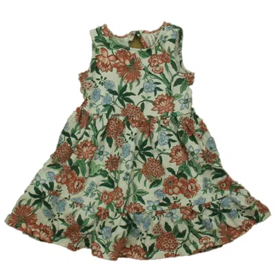Janie And Jack Kids' Girls Floral Dress In Green