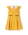 Janie And Jack Girls' Flutter Sleeve Ponte Dress - Baby, Little Kid, Big Kid In Yellow