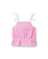 Janie And Jack Girls' Gingham Blouse - Little Kid, Big Kid In Pink