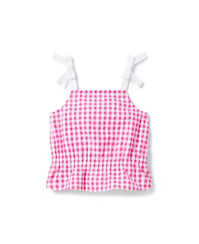Janie And Jack Girls' Gingham Blouse - Little Kid, Big Kid In Pink