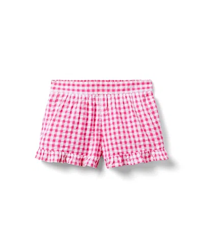 Janie And Jack Girls' Gingham Short - Little Kid, Big Kid In Pink