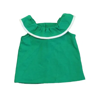 Janie And Jack Kids' Girls Green White Blouse