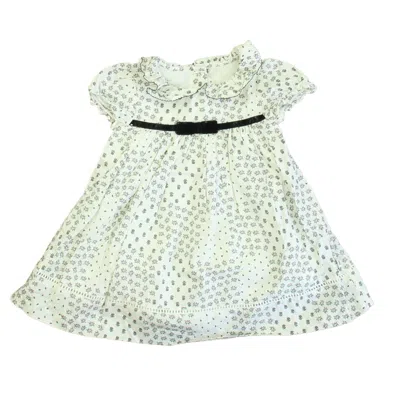 Janie And Jack Kids' Girls Ivory Black Dress In Green