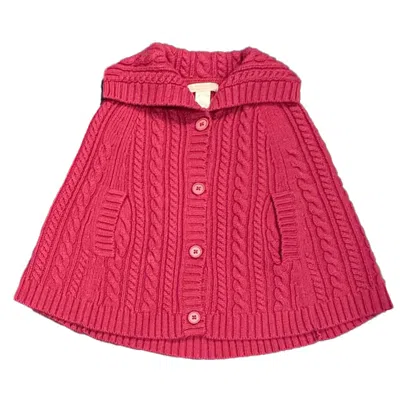 Pre-owned Janie And Jack Kids' Girls Magenta Poncho In Purple