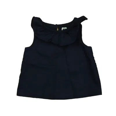 Janie And Jack Kids' Girls Navy Blouse In Blue