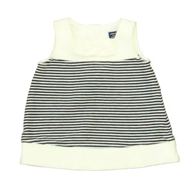 Pre-owned Janie And Jack Kids' Girls Navy White Dress In Blue