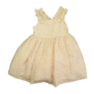 Pre-owned Janie And Jack Kids' Girls Pink Gold Special Occasion Dress