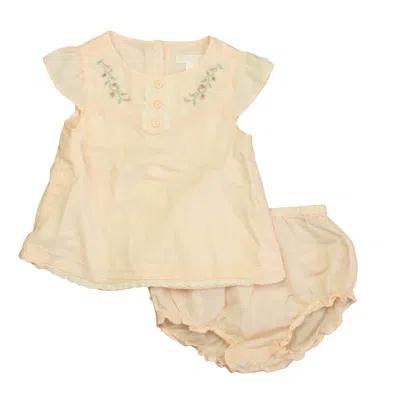 Janie And Jack Kids' Girls Pink Green Floral Dress In Neutral