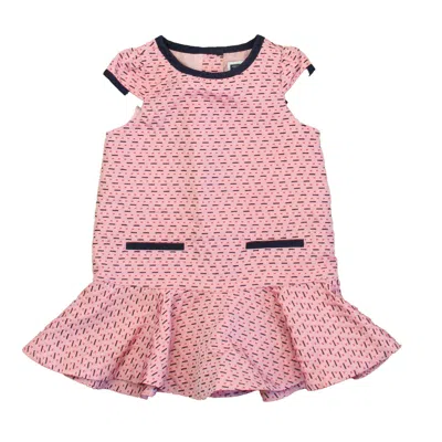 Janie And Jack Kids' Girls Pink Navy Dress In Multi