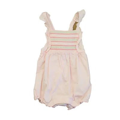 Janie And Jack Kids' Girls Pink Romper In Gray