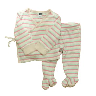 Pre-owned Janie And Jack Kids' Girls Pink Stripe Apparel Sets In Multi