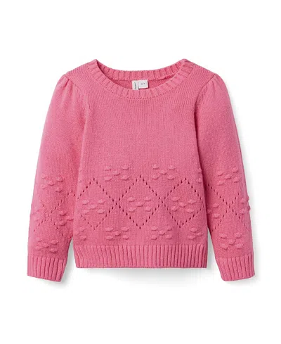 Janie And Jack Girls' Pointelle Textured Sweater - Baby, Little Kid, Big Kid In Multi
