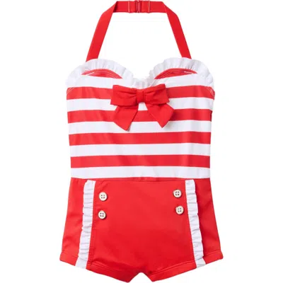 JANIE AND JACK JANIE AND JACK GIRLS RETRO STRIPE SWIM