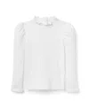 Janie And Jack Girls' Ribbed Turtleneck - Baby, Little Kid, Big Kid In White