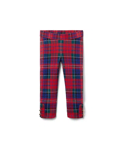 Janie And Jack Girls' Tartan Button Cuff Pant - Baby, Little Kid, Big Kid In Red