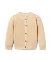 Janie And Jack The Classic Ribbed Cardigan In Neutral