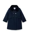 Janie And Jack Girls' The Luxe Collar Coat - Baby, Little Kid, Big Kid In Blue