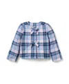 Janie And Jack The Plaid Bow Jacket In Blue