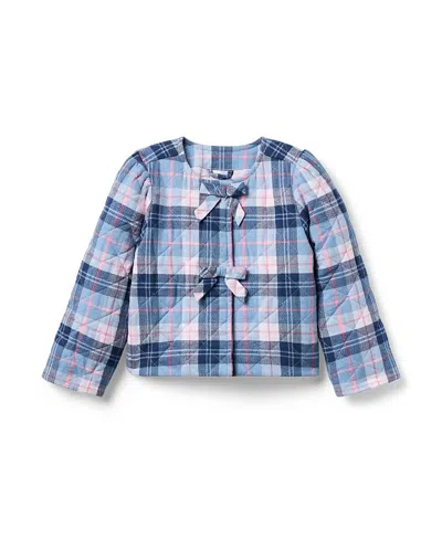 JANIE AND JACK JANIE AND JACK GIRLS' THE PLAID BOW JACKET - BABY, LITTLE KID, BIG KID