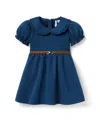 Janie And Jack Girls' The Quilted Collared Equestrian Dress - Baby, Little Kid, Big Kid In Multi