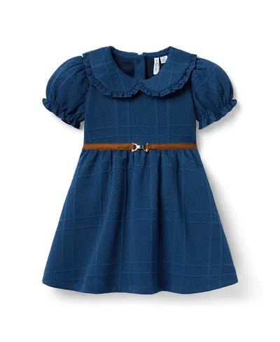 Janie And Jack Girls' The Quilted Collared Equestrian Dress - Baby, Little Kid, Big Kid In Multi