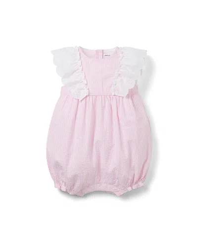 Janie And Jack Girls' The Striped Seersucker Romper - Baby