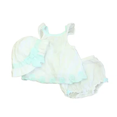 Pre-owned Janie And Jack Kids' Girls White Blue Apparel Sets