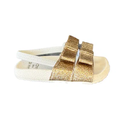 Pre-owned Janie And Jack Kids' Girls White Gold Sandals