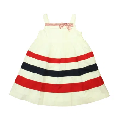 Janie And Jack Kids' Girls White Navy Red Dress